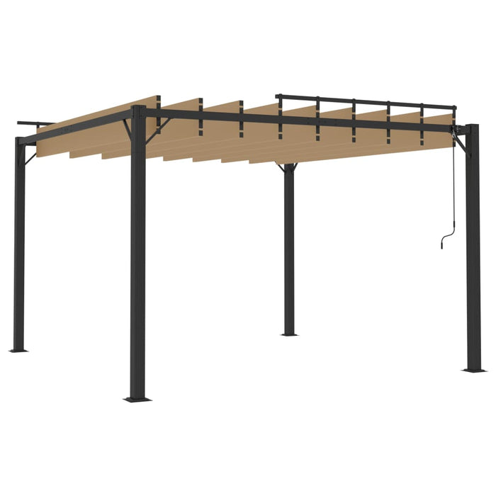 Pavilion cu acoperiș jaluzea gri taupe 3x3 m țesătură&aluminiu - WALTI WALTI