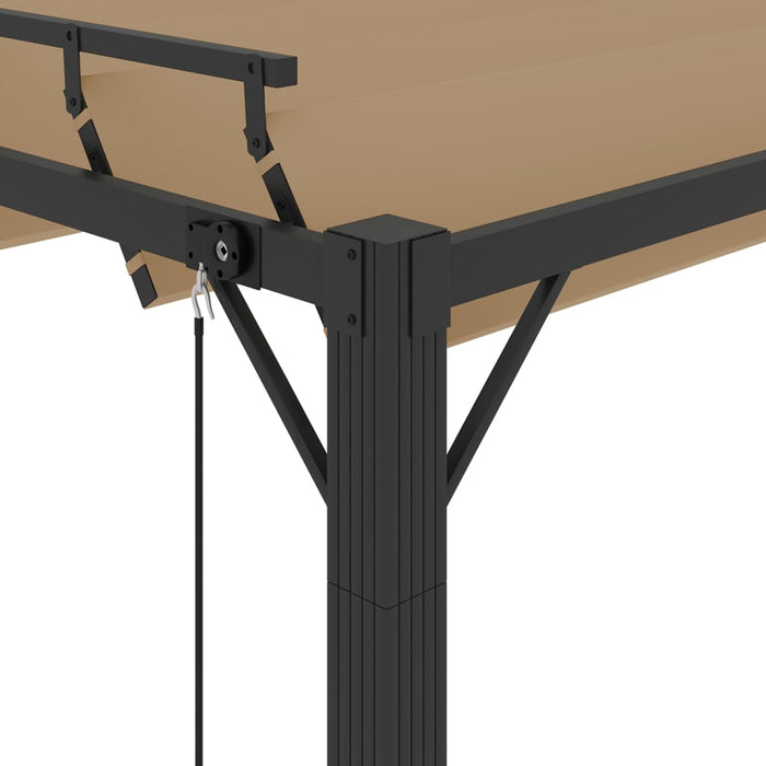 Pavilion cu acoperiș jaluzea gri taupe 3x3 m țesătură&aluminiu - WALTI WALTI