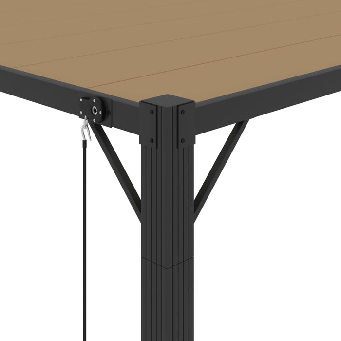 Pavilion cu acoperiș jaluzea gri taupe 3x3 m țesătură&aluminiu - WALTI WALTI