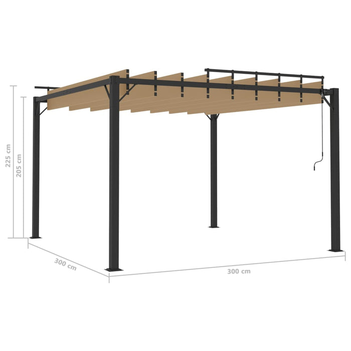 Pavilion cu acoperiș jaluzea gri taupe 3x3 m țesătură&aluminiu - WALTI WALTI