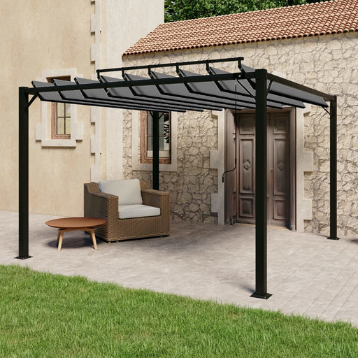 Pavilion cu acoperiș jaluzea antracit 3x3 m țesătură&aluminiu - WALTI WALTI