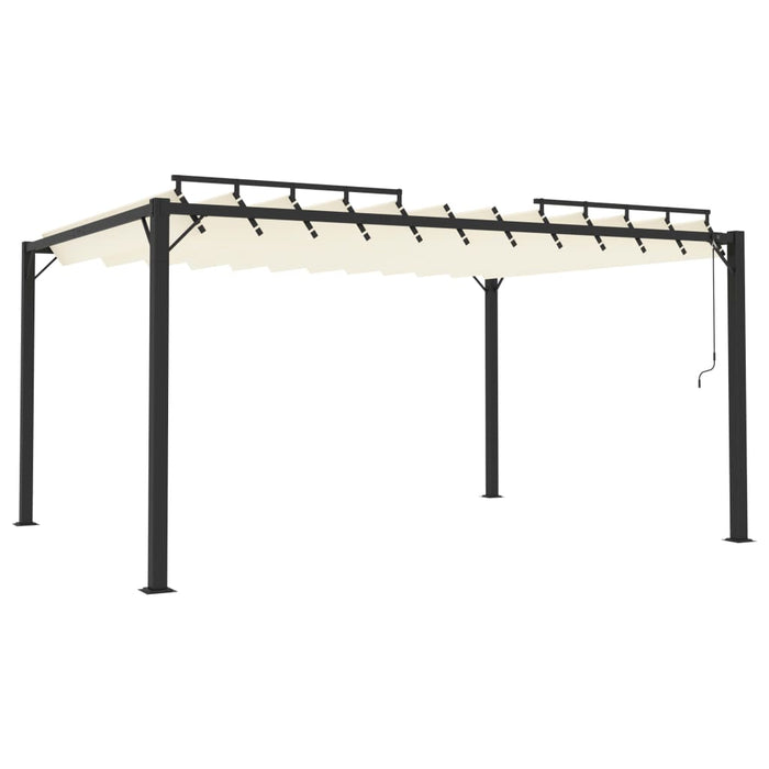 Pavilion cu acoperiș jaluzea, crem, 3x4 m, țesătură/aluminiu - WALTI WALTI