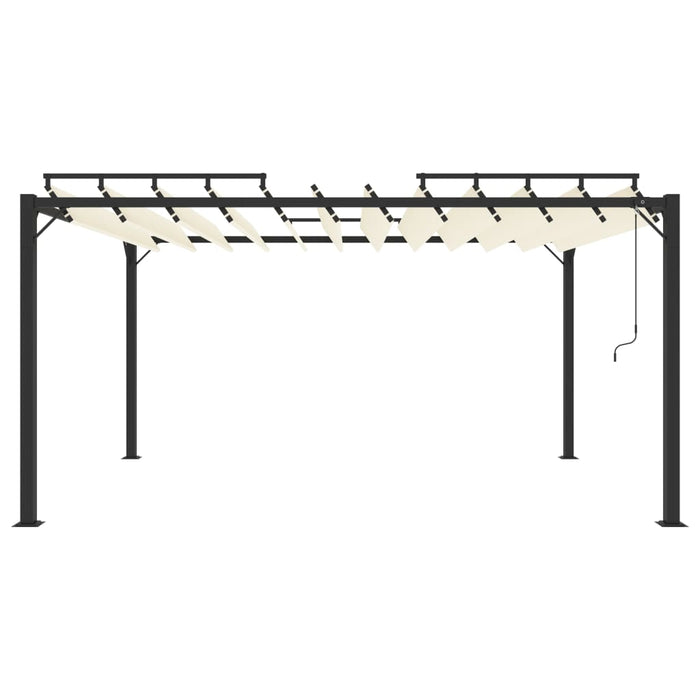 Pavilion cu acoperiș jaluzea, crem, 3x4 m, țesătură/aluminiu - WALTI WALTI
