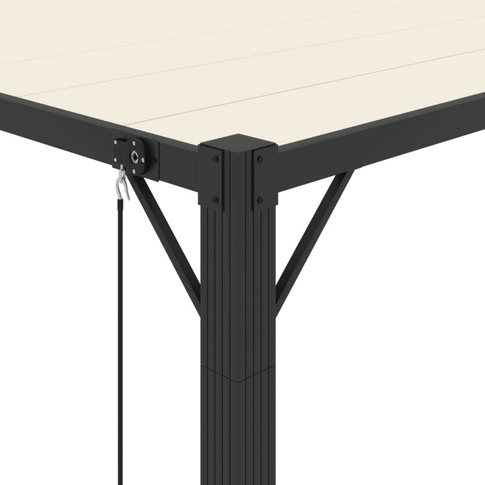 Pavilion cu acoperiș jaluzea, crem, 3x4 m, țesătură/aluminiu - WALTI WALTI
