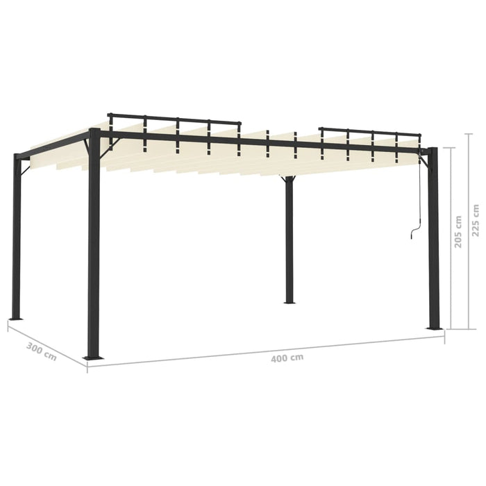 Pavilion cu acoperiș jaluzea, crem, 3x4 m, țesătură/aluminiu - WALTI WALTI