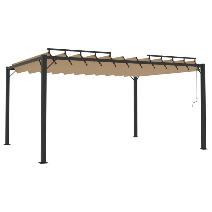 Pavilion cu acoperiș jaluzea gri taupe 3x4 m țesătură&aluminiu - WALTI WALTI