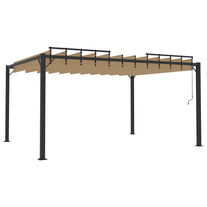 Pavilion cu acoperiș jaluzea gri taupe 3x4 m țesătură&aluminiu - WALTI WALTI