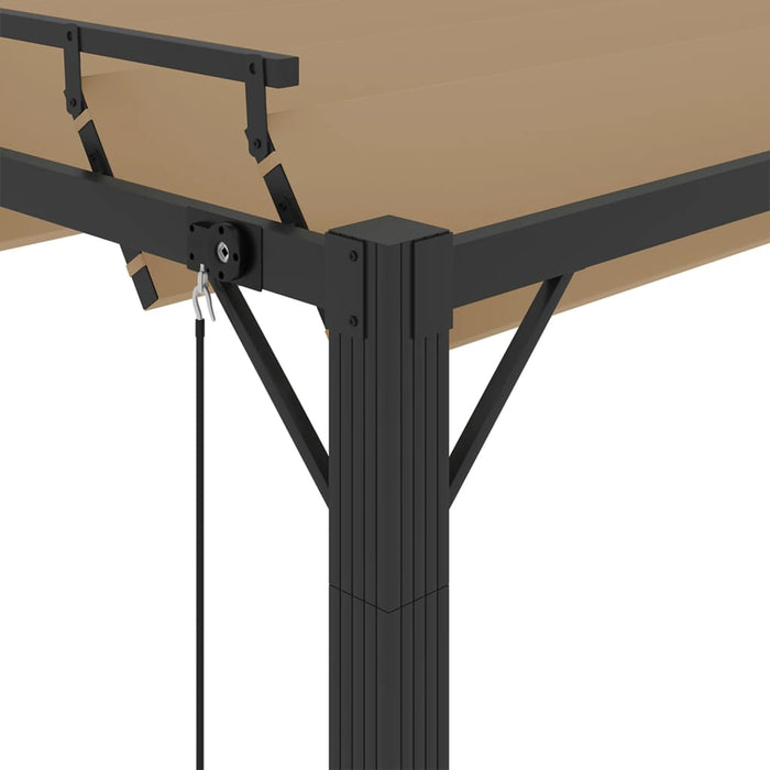 Pavilion cu acoperiș jaluzea gri taupe 3x4 m țesătură&aluminiu - WALTI WALTI