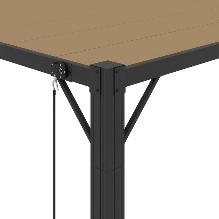 Pavilion cu acoperiș jaluzea gri taupe 3x4 m țesătură&aluminiu - WALTI WALTI