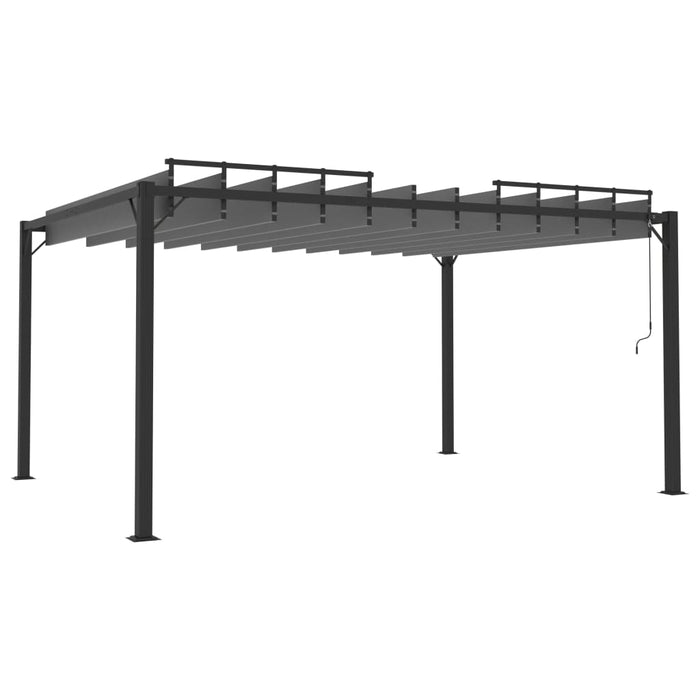 Pavilion cu acoperiș jaluzea antracit 3x4 m țesătură&aluminiu - WALTI WALTI