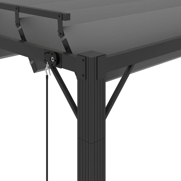 Pavilion cu acoperiș jaluzea antracit 3x4 m țesătură&aluminiu - WALTI WALTI
