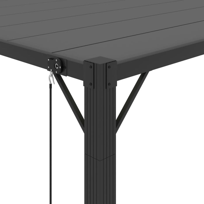 Pavilion cu acoperiș jaluzea antracit 3x4 m țesătură&aluminiu - WALTI WALTI