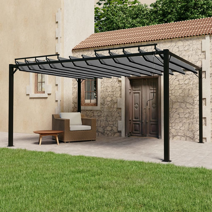Pavilion cu acoperiș jaluzea antracit 3x4 m țesătură&aluminiu - WALTI WALTI