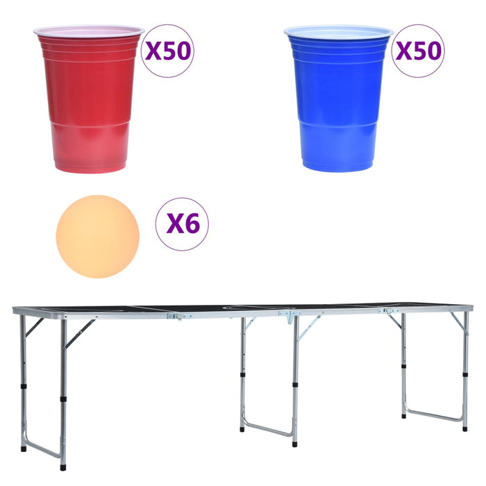 Masă de joc ping pong și bere cu căni și bile, pliantă, 240 cm - WALTI WALTI