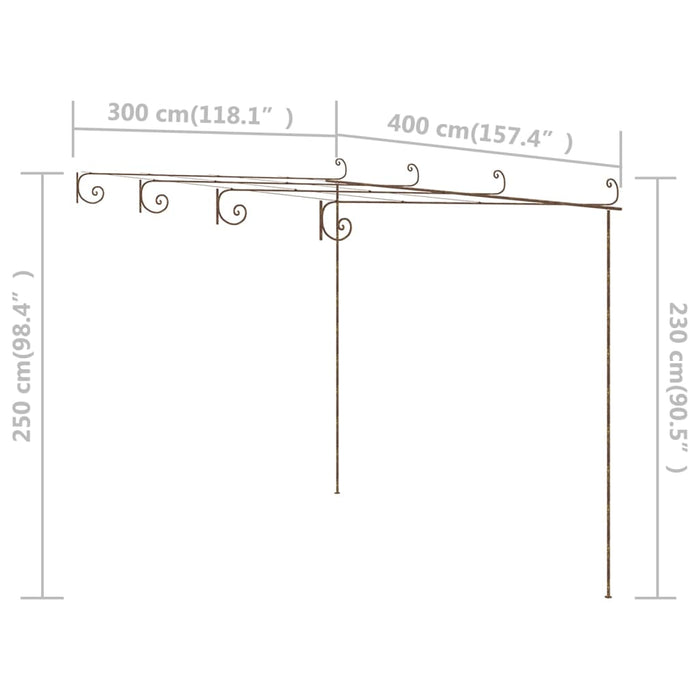 Pergolă de grădină, maro antic, 4x3x2,5 m, fier - WALTI WALTI