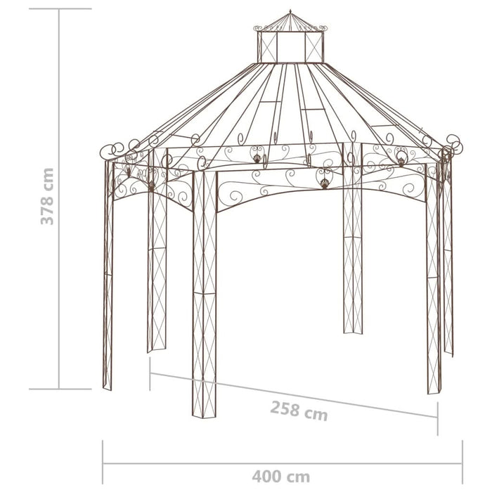 Pavilion de grădină, maro antichizat, 400x258x378 cm, fier - WALTI WALTI