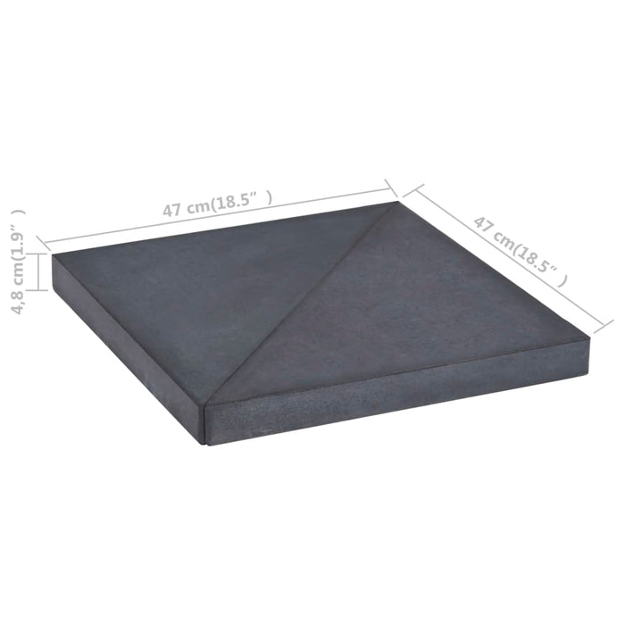 Placă de greutate umbrelă, negru, granit, 15 kg, pătrat - WALTI WALTI