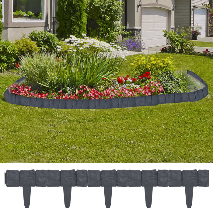 Gard de gazon, 41 buc., 10 m, plastic, aspect piatră - WALTI WALTI
