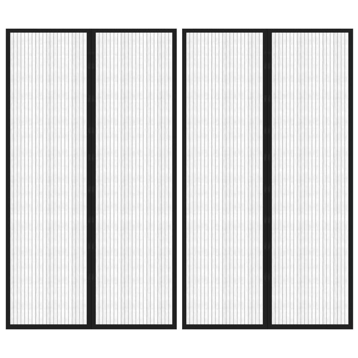 Perdele de ușă anti-insecte cu magnet, 2 buc., negru, 200x80 cm - WALTI WALTI
