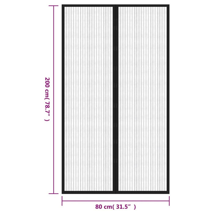 Perdele de ușă anti-insecte cu magnet, 2 buc., negru, 200x80 cm - WALTI WALTI