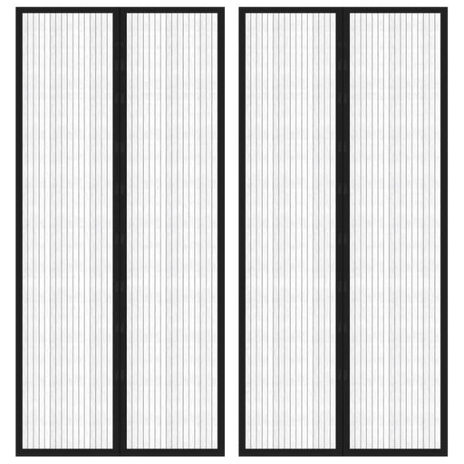 Perdea de ușă anti-insecte cu magnet, 2 buc., negru, 210x90 cm - WALTI WALTI