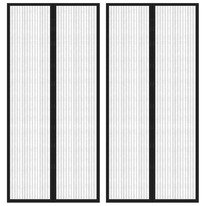 Perdea de ușă anti-insecte cu magnet, 2 buc., negru, 210x90 cm - WALTI WALTI