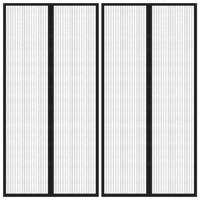 Perdea de ușă anti-insecte cu magnet, 2 buc., negru, 220x100 cm - WALTI WALTI