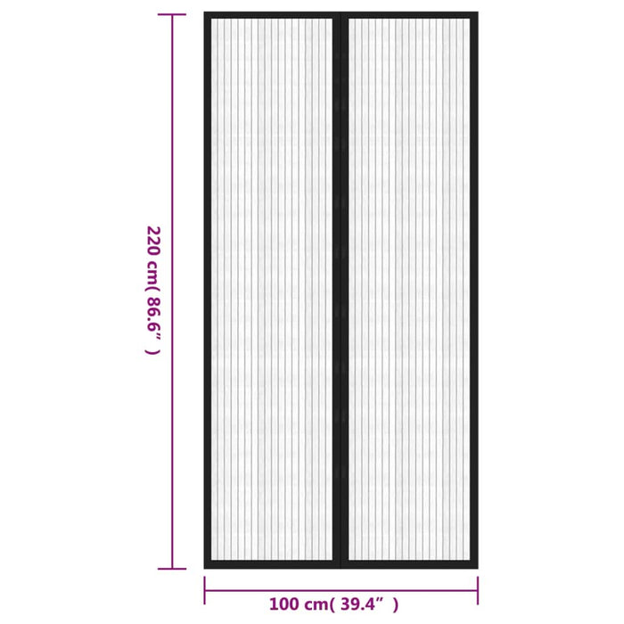 Perdea de ușă anti-insecte cu magnet, 2 buc., negru, 220x100 cm - WALTI WALTI