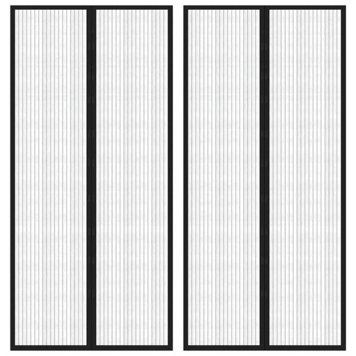 Perdea de ușă anti-insecte cu magnet, 2 buc., negru, 220x110 cm - WALTI WALTI