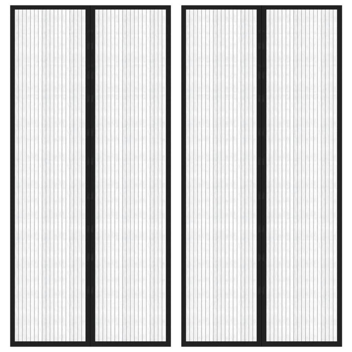 Perdea de ușă anti-insecte cu magnet, 2 buc., negru, 220x110 cm - WALTI WALTI