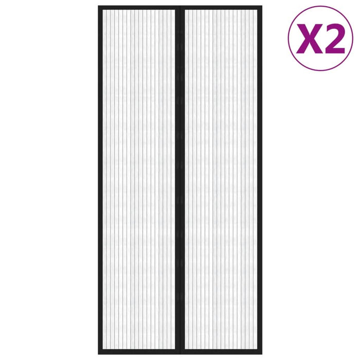 Perdea de ușă anti-insecte cu magnet, 2 buc., negru, 220x110 cm - WALTI WALTI