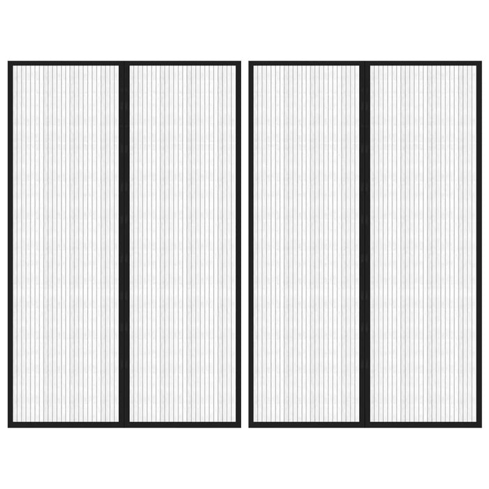 Perdea de ușă anti-insecte cu magnet, 2 buc., negru, 220x130 cm - WALTI WALTI
