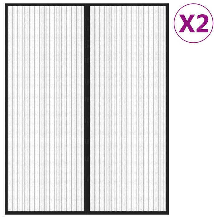 Perdele de ușă anti-insecte cu magnet, 2 buc., negru 230x160 cm - WALTI WALTI