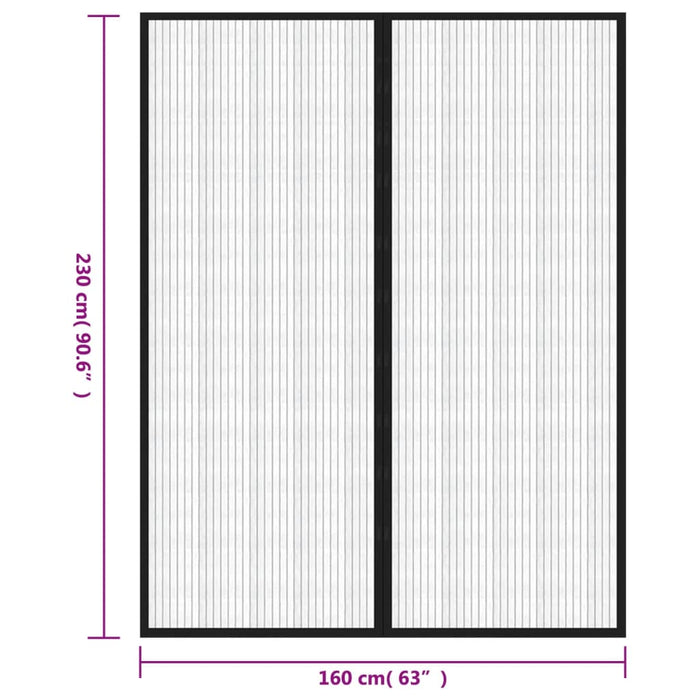 Perdele de ușă anti-insecte cu magnet, 2 buc., negru 230x160 cm - WALTI WALTI