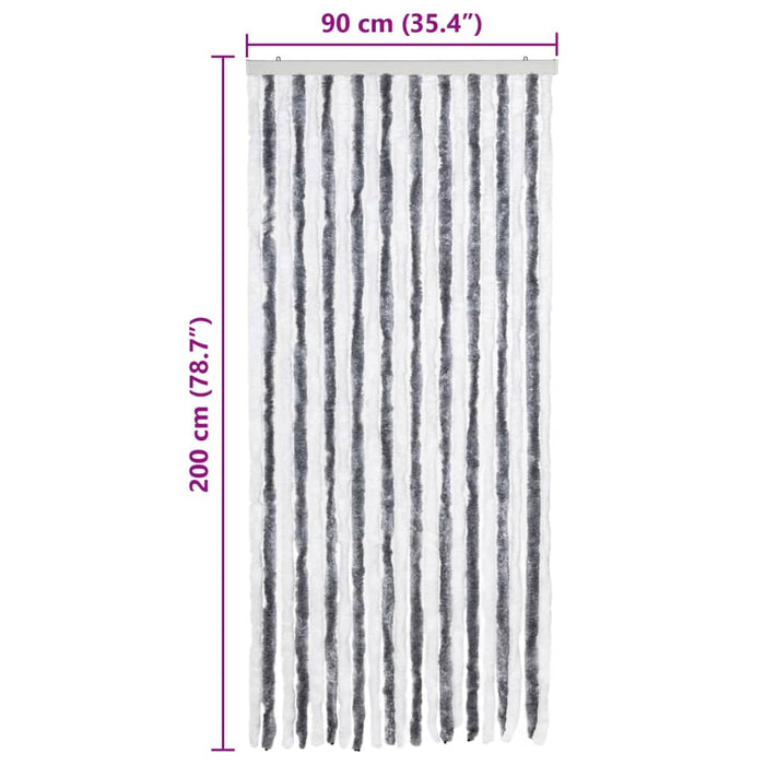 Perdea pentru insecte, gri și alb, 90 x 200 cm, chenille - WALTI WALTI