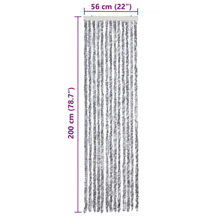 Perdea de insecte, alb și gri, 56x200 cm, chenille - WALTI WALTI