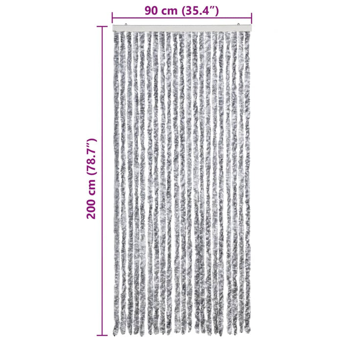 Perdea pentru insecte, alb și gri, 90 x 200 cm, chenille - WALTI WALTI