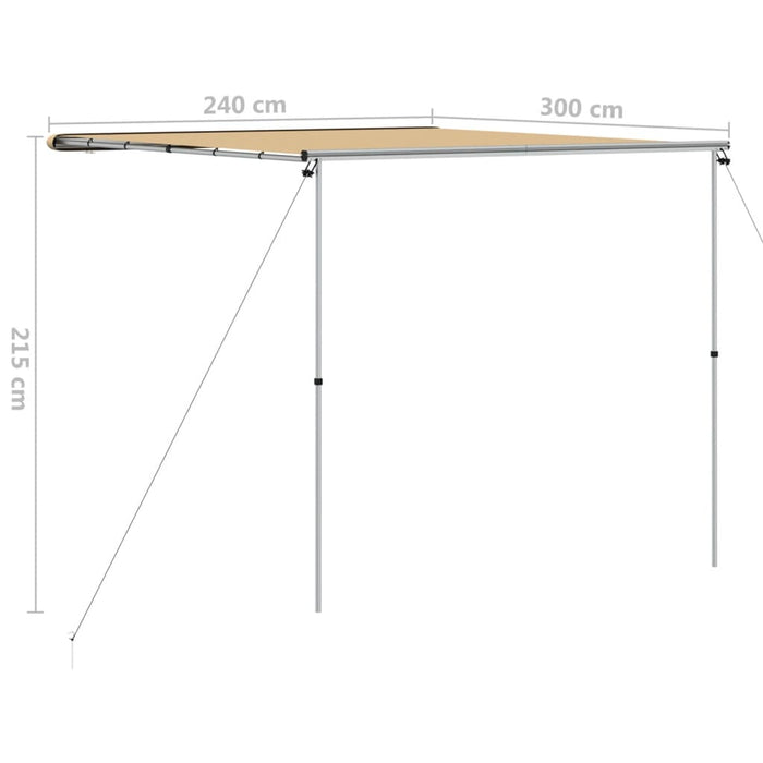 Copertină pentru camping & rulote, bej, 2,4x3x2,15 m - WALTI WALTI