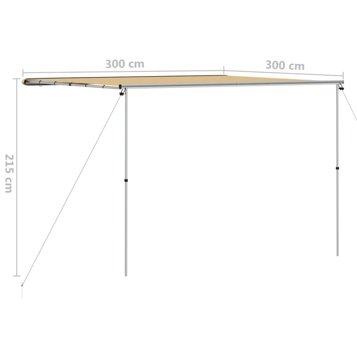 Copertină pentru camping & rulotă, bej, 3x3x2,15 m WALTI