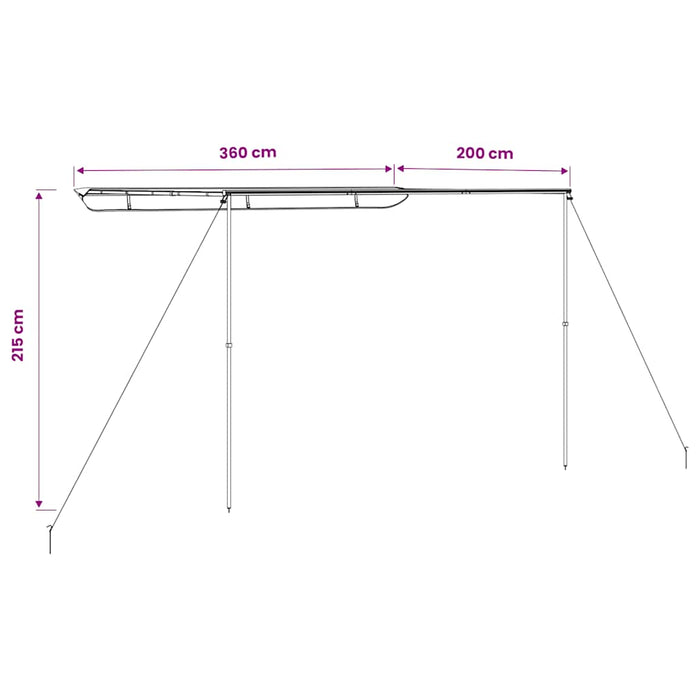 Copertină pentru camping & rulote, bej, 3,6x2x2,15 m - WALTI WALTI