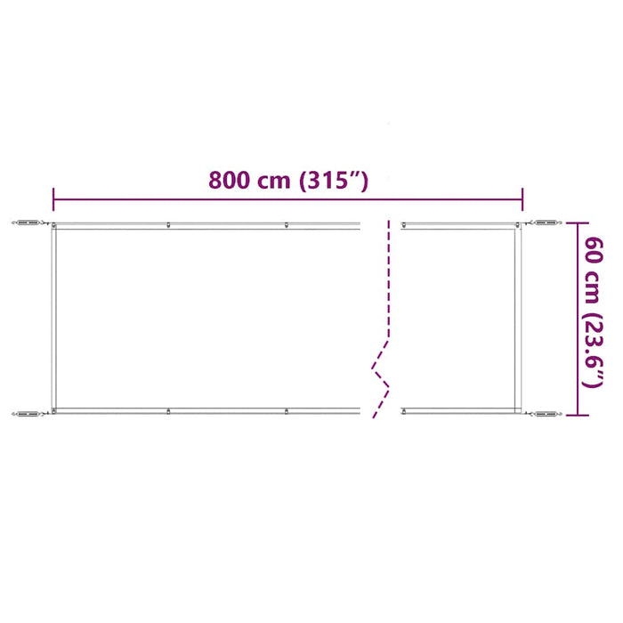 Copertină verticală, alb, 60x800 cm, țesătură Oxford WALTI