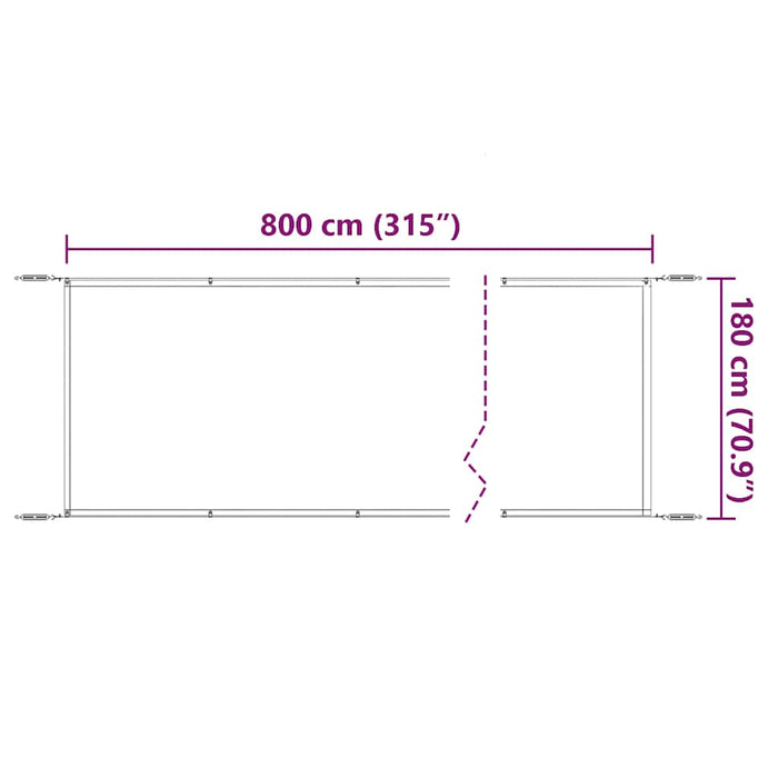 Copertină verticală, albastru, 180x800 cm, țesătură oxford WALTI