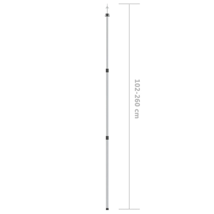 Stâlp telescopic pentru prelată, 102-260 cm, aluminiu - WALTI WALTI