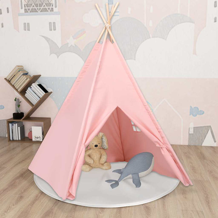 Cort de copii teepee cu geantă, roz, 120x120x150 cm, piersică - WALTI WALTI