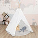 Cort de copii teepee cu geantă piersică, alb, 120x120x150 cm, - WALTI WALTI