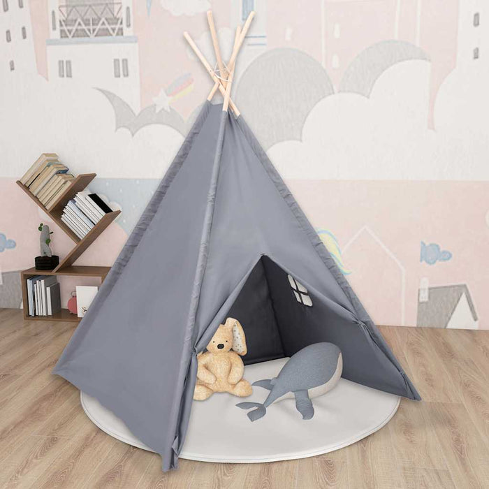 Cort de copii teepee cu geantă, gri 120x120x150 cm, piersică - WALTI WALTI