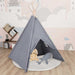 Cort de copii teepee cu geantă, gri 120x120x150 cm, piersică - WALTI WALTI
