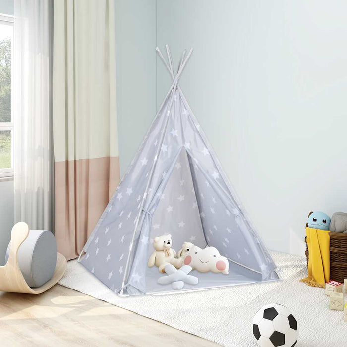 Cort de copii teepee cu geantă, gri, 115x115x160 cm, poliester - WALTI WALTI