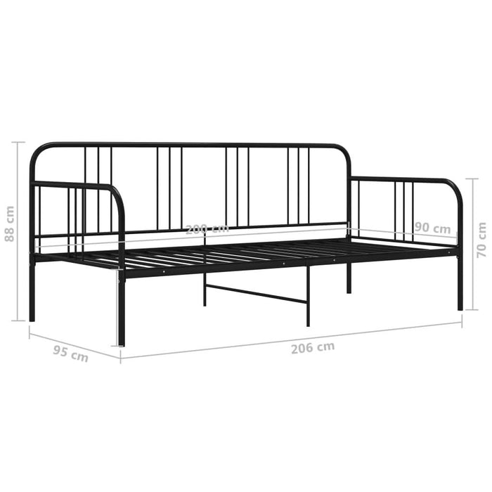 Cadru de pat canapea, negru, 90 x 200 cm, metal - WALTI WALTI