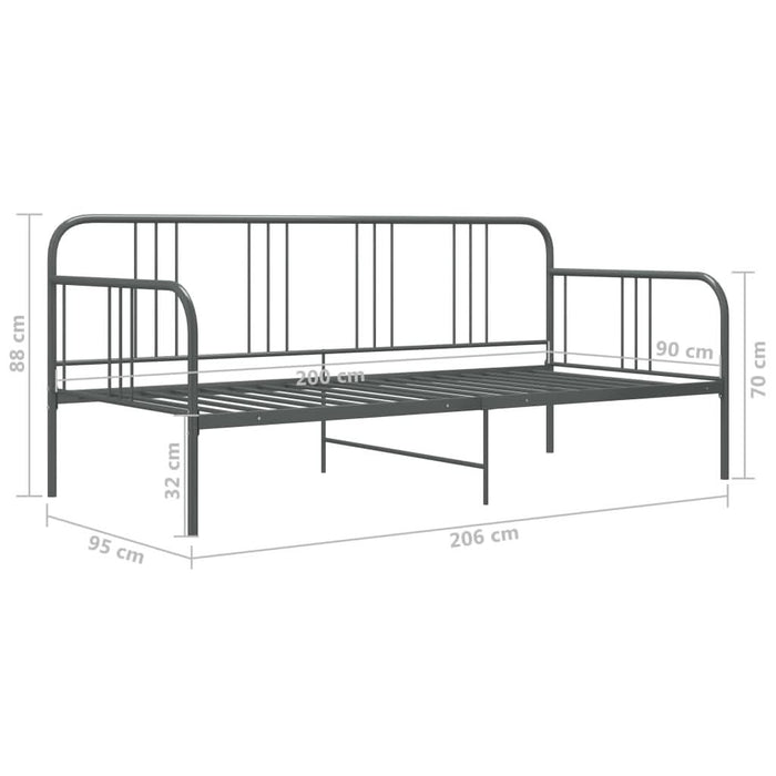 Cadru pat canapea, gri, 90 x 200 cm, metal - WALTI WALTI